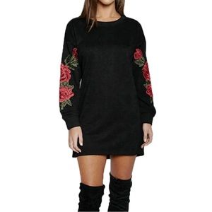Emma & Sam Long Sleeve Rose Patch Dress